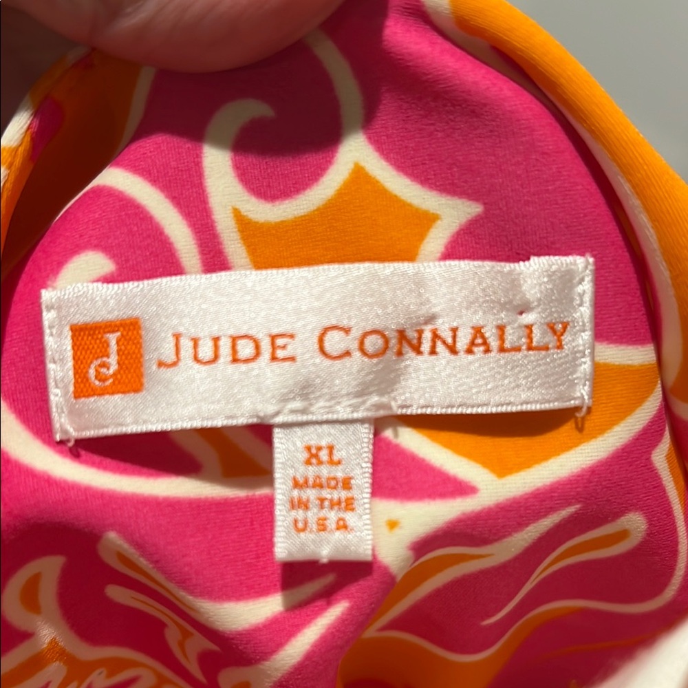 Jude Connally Pink and Orange Patterned Dress XL - Picture 2 of 3